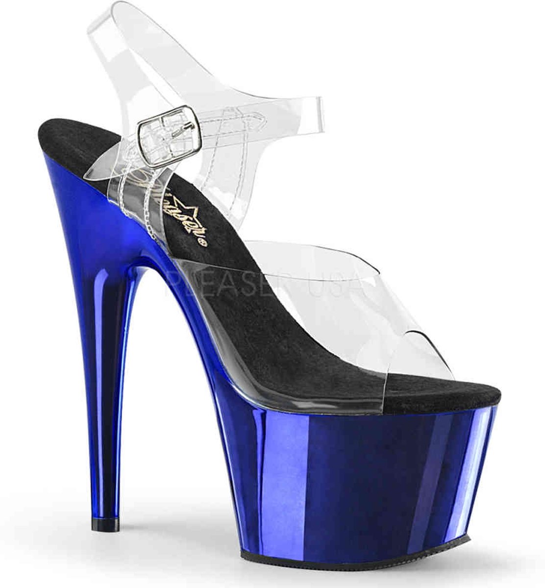 EU 38 = US 8 | ADORE-708 | 7 Heel, 2 3/4 PF Ankle Strap Sandal